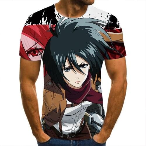 3D Men T-Shirt Attack On Titan Heroine Clothing Women Children Short Sleeve Cool Tees Fashion Casual Summer Boy Kids Streetwear