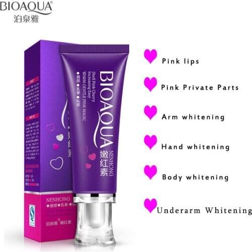 BIOAQUA Girl Private Parts Underarm Armpit Whitening Gel Lips Whitening Areola Labia Nipple Tender Pink Body Skin Care Cream