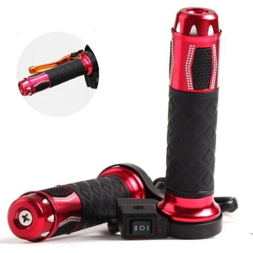 Electric Heated Grips Motorcycle Hot Wire Grip Scooter 22mm 7/8" Handlebar Hand Warmer Aluminum 12V Motorcycle Heated Handles
