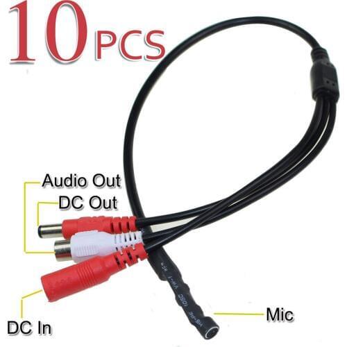 Lot10 CCTV Security surveillance Camera Mini Microphone Mic Audio RCA DC output
