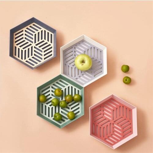 Creative Modern Geometric Fruit Plate Snack Tray Fruit Food Candy Plate Snack Dish Household Kitchen Accessories Tableware