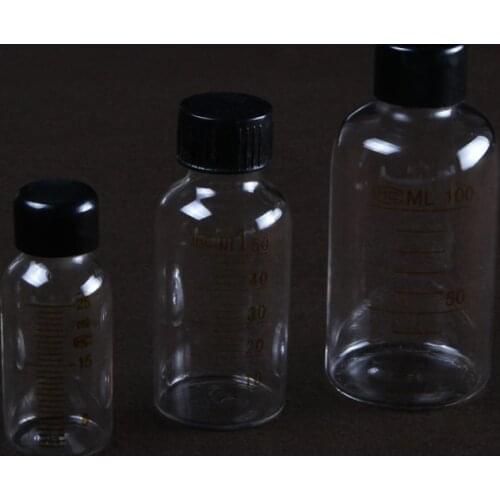 Lab Calibrated Glass Serum Bottle Pyrex or Duran Glassware Reagent Bottle with Graduated Screw Cap