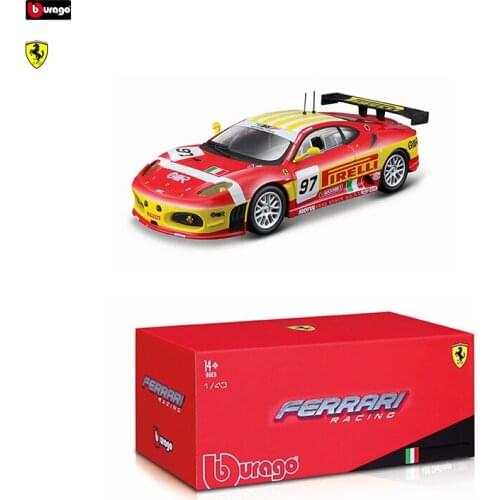 Bburago 1:43 Ferrari F430 GTC series Acrylic Glift Box Packging car model Simulation Alloy Car Model Collect gifts toy boys toys