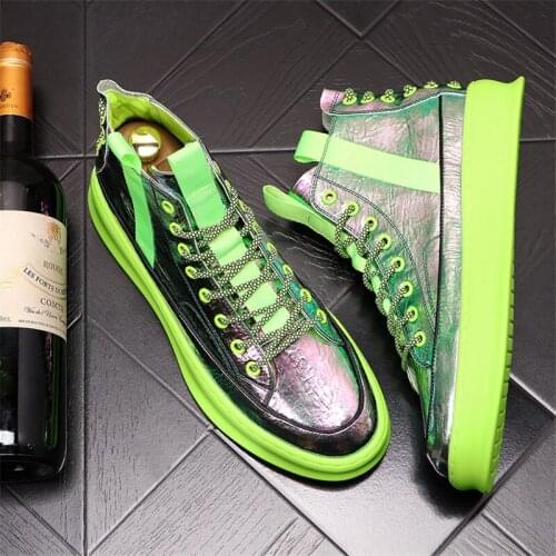 Fashion Trend Designer Punk Men Sneakers Flat Hip Hop Board Shoes Ankle Boots Casual Height Increasing Loafers Chaussure Homme