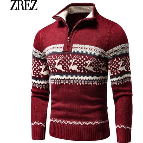 Men 2021 Autumn New Casual Jacquard Half Zip Polo Sweater Cardigan Jacket Men Winter Long Sleeve Mock Neck Sweater Pullover Men