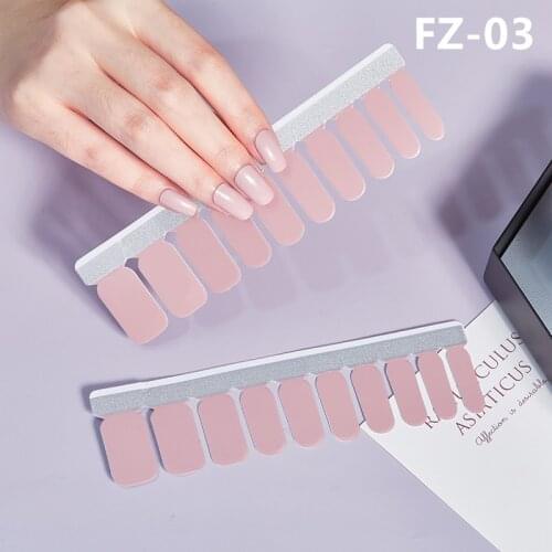 20Tips French Nail Art Stickers Pure Polish Foils Manicure Full Cover Adhesive Sticker Glitter Beauty Nail Strips for Women Gift