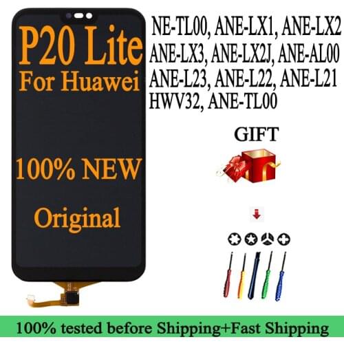 100% NeW NE-TL00 ANE-LX1/LX2/LX3/LX2J Original LCD For HUAWEI P20 Lite Display Touch Screen for HUAWEI P20 Lite Huawei Nova 3e