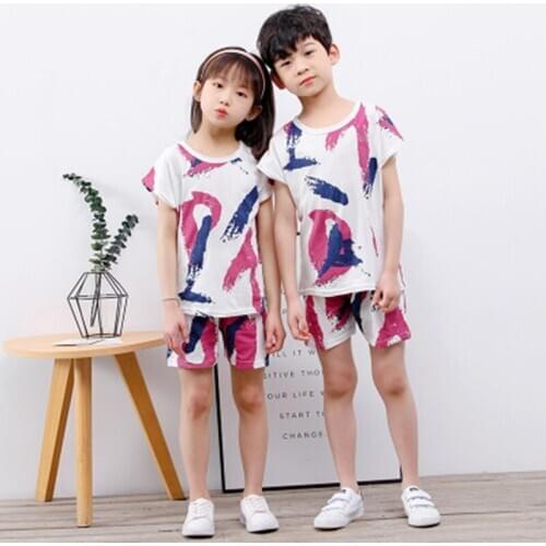 New Summer Kids Pajamas Children Short Sleeve Sleepwear Boys Cartoon Pyjamas Nightwear For Girls Pijamas Baby Clothing Sets