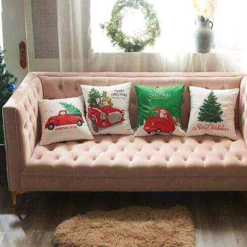 New Christmas Pillow Cover Sofa Combination Digital Printing Lumbar Cushion Cover Household Non-Core Sofa Cushion Pillowcase