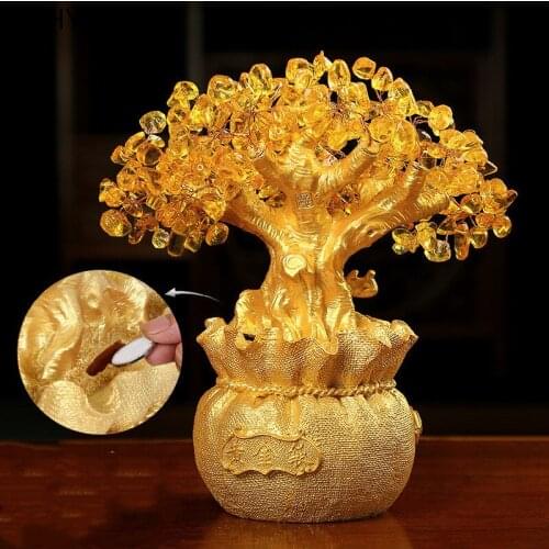 New Style Lucky Tree Resin Decoration Auspicious Gifts Living Room Bedroom Office Table Decorations Shop Decoration WSHYUFEI