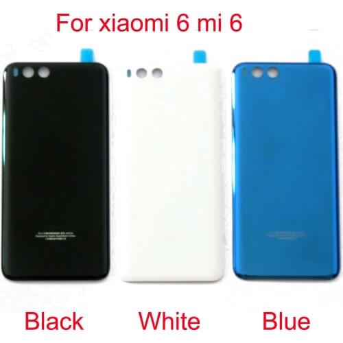 Original Battery Cover for xiaomi 6 mi6 Back housing cover with double side Adhesive