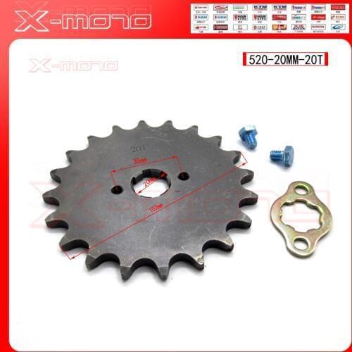 Front Engine Sprocket 520# 20T Teeth 20mm For 520Chain With Retainer Plate Locker Motorcycle Dirt Bike ATV Parts