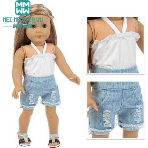 Fits 45 cm American doll clothes accessories fashion Camisole, jeans, dress, coat Girls gift