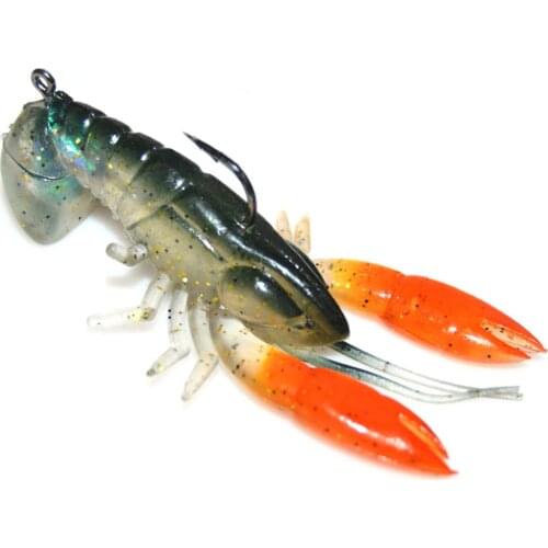 1Pcs 8cm Crayfish Fishing Lure Durable Artificial Soft Fishing Bait Attract Fish Realistic Lobster Lure Bait Tackle Lure