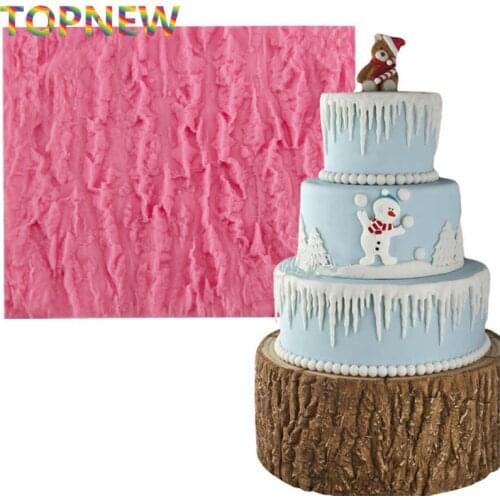 Tree Bark Texture Line Fondant Cake Mold Food Grade Silicone Cake Mold for Kitchen Baking Decoration and Tool