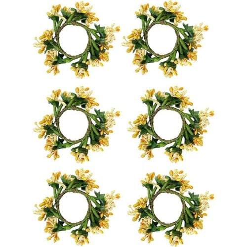 Wreath Napkin Rings, Farmhouse Napkin Ring, Vine Flower Napkin Holder Rings Table Decor For Wedding, Christmas