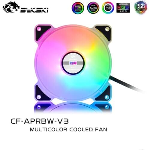 Bykski Water Cooling Cooler Fan for PC Case A-RGB Fan 120mm LED Light Heatsink Cooler Support Adjust Speed PC Cooling SilentFans