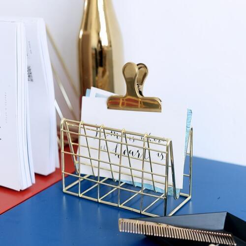 Nordic gold wrought iron western table paper towel rack hotel napkin rack creative envelope frame star piece storage WF1031308