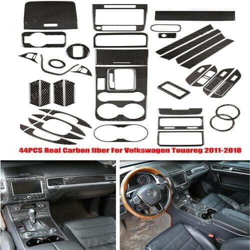 44*Real Carbon fiber Inner Decorative Cover Trim For Volkswagen Touareg 2011-18