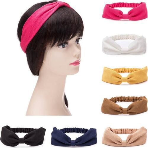 Women Girls Crochet Elastic Headbands Bow Turban Headband Headwrap Hairbands Girls Headwear Hair Ornaments