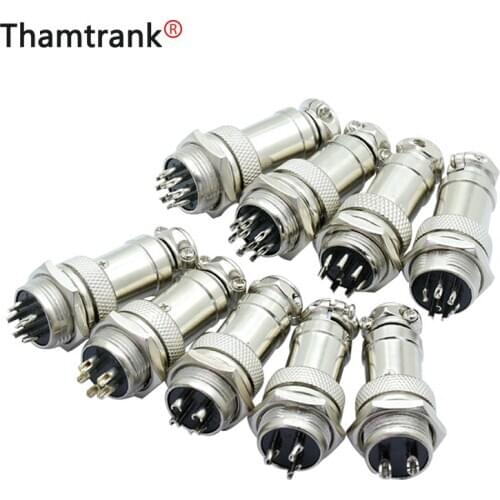 10sets/lot GX16 2/3/4/5/6/7/8/9 Pin Male & Female 16mm L70-78 Circular Aviation Socket Plug Wire Panel XLR Connector