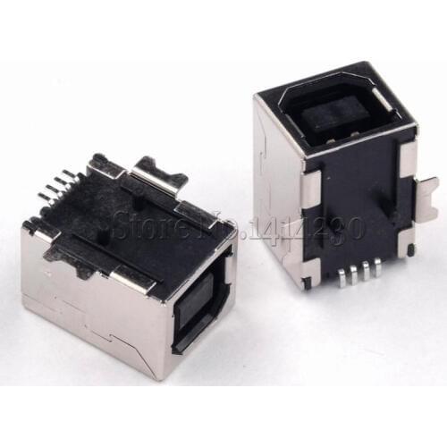 10Pcs Type B Female SMT 180 degree USB-B SMD USB-BF For fax communication interface