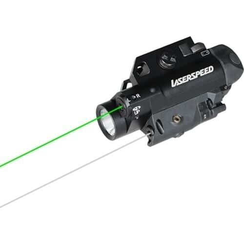 3 in 1 Tactical Green and IR Dual Laser Sight and LED Flashlight Combo with Picatinny Rail Mounted for Handguns and Rifles