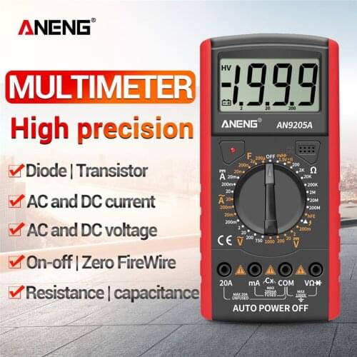 ANENG AN9205A+ LCD Digital Multimeter Voltmeter Ammeter Resistance Tester