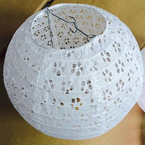 10-15-20-25-30-35-40cm White Hollow Out Round Chinese Paper Lantern Wedding Birthday Party Home Living Room Decoration Lampion