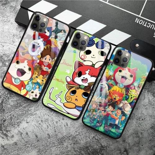 TV Yo-kai Watch cartoon Phone Case Tempered Glass For iPhone 12 Pro Max Mini 11 Pro XR XS MAX 8 X 7 6S 6 Plus SE 2020 case