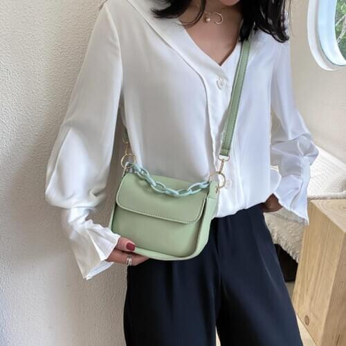Coofit 1pc Fashion Faux Leather Crossbody Bag Chain Design Crossbody Purse Shoulder Bag