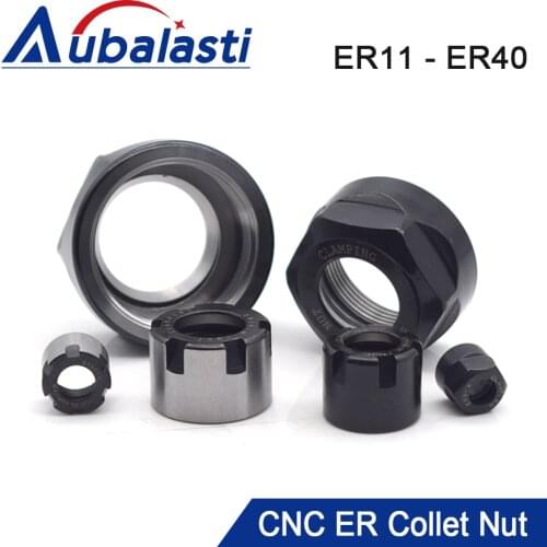 Aubalasti CNC ER Collet Chuck Nut ER11A ER16A ER20A ER16M ER20M ER25UM ER32UM ER40UM CNC Router Engraving Machine Nut Accessory