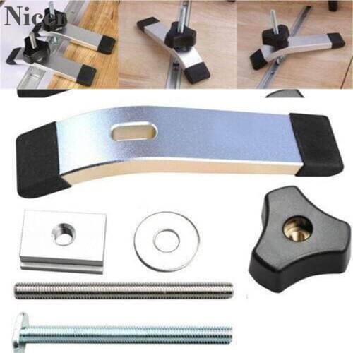 Tools Clamps Hand Slide Block T-Tracks M8 Screw Device Carpenter Woodworking Tools Quick Acting Accessories One Set Silver Tool