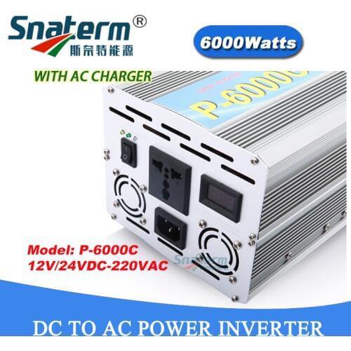 6000W/6KW Modified Sine wave off grid power Inverter with AC Charger 12V/24VDC to 220/230/240VAC,50/60HZ dc to ac power inverter