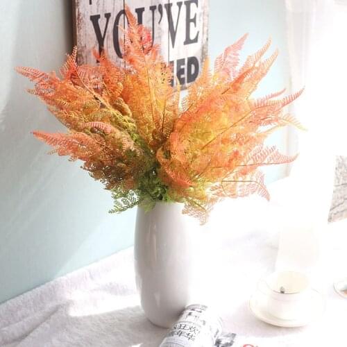 Simulated Leaves Handfeel Ferns Green Leaves Fake Flower Plant Wedding Home Decoration Table Decors Plastic Artificial Plants