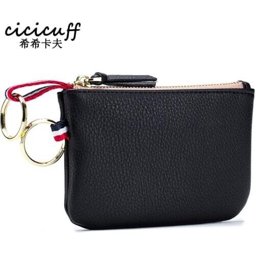 Mini Classical Wallet Purse Brand Designer Zipper Coin Purse Split Leather Key Bag Change Pouch KeyChain Purse and Wallet Coin