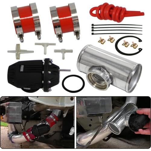 3" 76MM Flange Pipe + Silicone Hose Clamps kit +SQV Blow Off Valve BOV IV 4 Blue / Black / Red