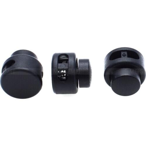 50pcs Cord Lock Round Ball Toggle Stopper Plastic Size:17mm*18.5mm Toggle Clip Black