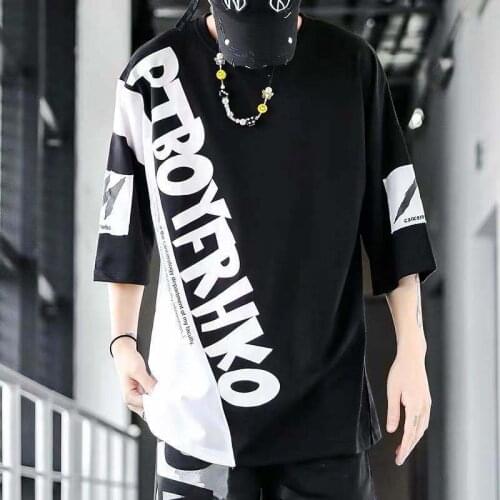 Mens Casual T-shirt Funny Mens Summer Black Tshirts Male Oversized Tee Shirts Casual T Shirt Streetwear Size 3XL