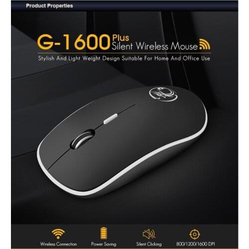 2.4G Wireless Mouse Silent Computer Mouse 1600dpi Ergonomic Mause for Laptop PC