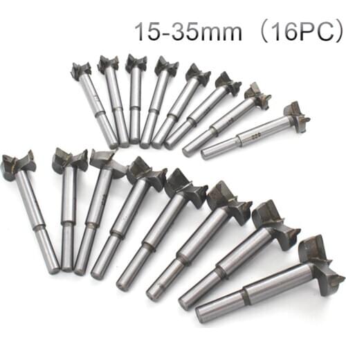 16Pcs Forstner Bit Set Drill Bits Tungsten High Speed Steel Woodworking Hole Saw Set Wood Drill Bit Auger Opener for Woodworking