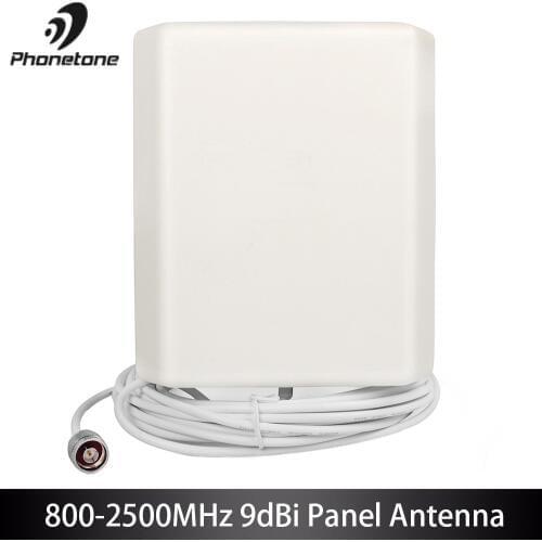 800-2500MHz High Gain 9dBi GSM 3G Lte Indoor Directional Panel Antenna Inside Antenna With 5m Cable For Signal Booster Repeater