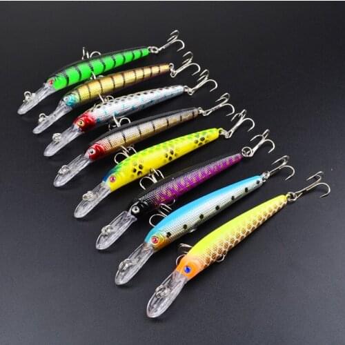 New Lot 8pcs Kinds of Fishing Lures Crankbaits Hooks Minnow Hard Baits Tackle FREE SHIPPING