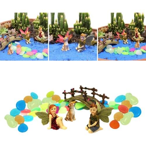 Adorable Resin Fairy Garden Accessories Fairy Figurines Boy&Girl Miniature Kit