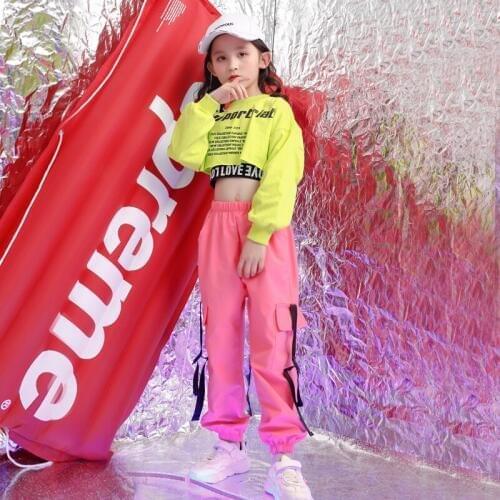 Kids Concert Hip Hop Clothing Outfits Girls Jacket Crop Tank Tops Shirt Shorts Jazz Dance Costume Ballroom Dancing Street wear