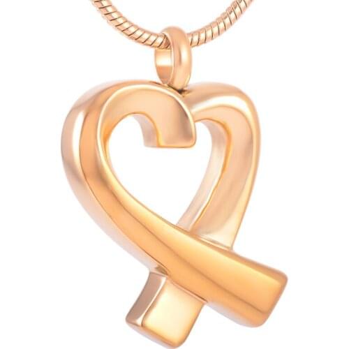 Cremation urn necklace for ashes Stainless steel Silk ribbon Heart keepsake jewelry for women