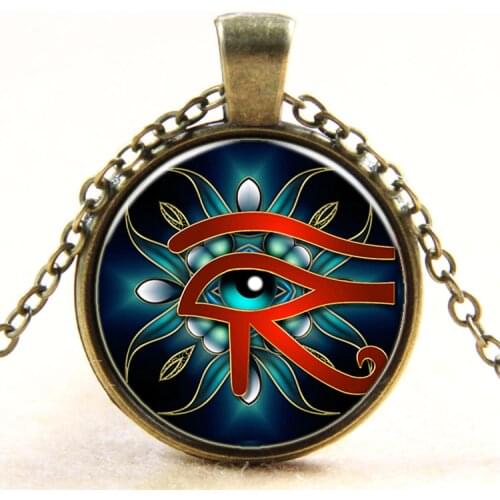 Eye of Horus Necklace Ancient God Egypt Necklace Egyptian Mummy Glass Dome Ethnic Vintage Jewelry 2017 Best Selling