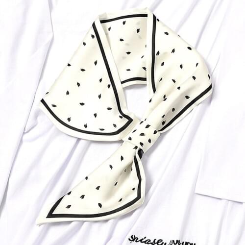 Design Hot Spring Women Silk Scarf Print Bandanas Long Skinny Heart Shawl Wraps Neckerchief Fake Collar Neck-Ties Foulard Femme