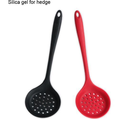 Silicone Slotted Skimmer Spatula Silicone Slotted Spoon Skimmer Kitchen Spoon Strainer Ladle With Long Handle Soup Serving Spoon