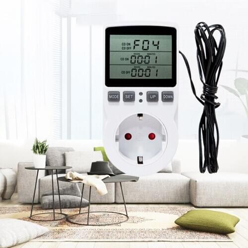 Smart Thermostat Temperature Controller Socket Outlet with Timer Switch Sensor Probe Digital Heating Cooling Control 110-250V